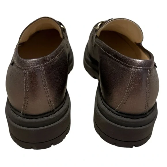 Nero Giardini Metallic Leather Chain Lug-Sole Loafers Size 39 - Picture 8 of 9